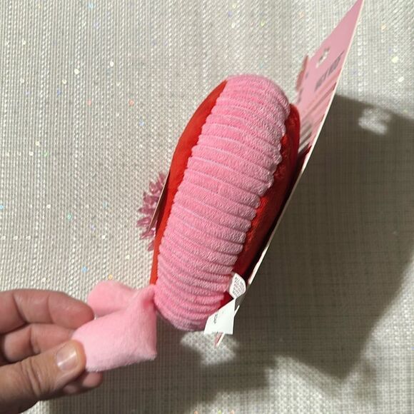 WAG N’ WOOF Valentine’s Day Plush XOXO Heart with a spike ball Squeaky Dog Toy - Picture 8 of 10
